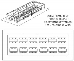 20X60 FRAME TENT BANQUET TABLES 1671313880 20x60 Tent