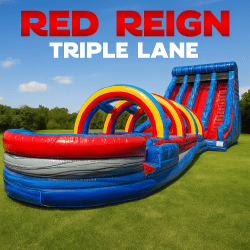 24ft Red Reign Triple Lane Slide