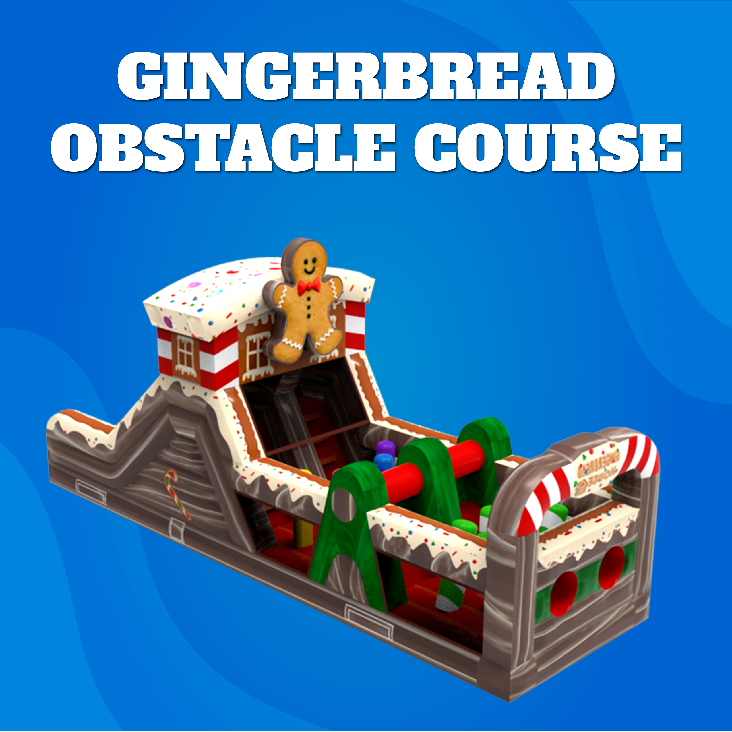 Gingerbread Christmas Obstacle Course inflatable rental